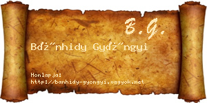 Bánhidy Gyöngyi névjegykártya