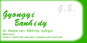 gyongyi banhidy business card