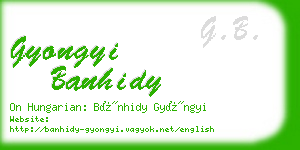 gyongyi banhidy business card